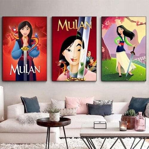 Disney Comic Mulan Canvas Painting Cartoon Posters and Prints Bedroom Home Decor Wall Art for Living Room Decoration Pictures