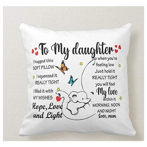 The square canvas pillowcase is the best gift for a mother to her daughter. "Butterfly dancing" great care like an elephant