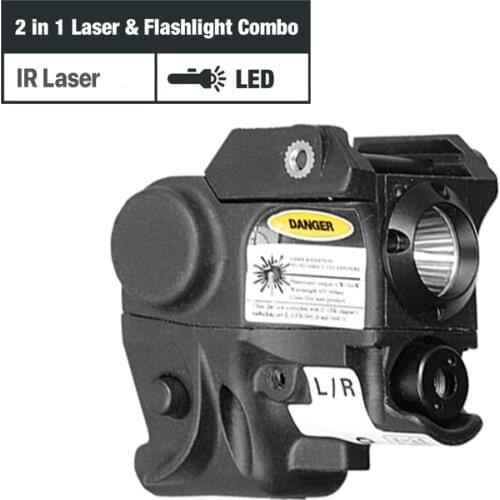Lightweight Subcompact Mini 2 in 1 IR Invisible Laser Sight and Tactical Flashlight Combo for Picatinny Railed Handgun Airsoft