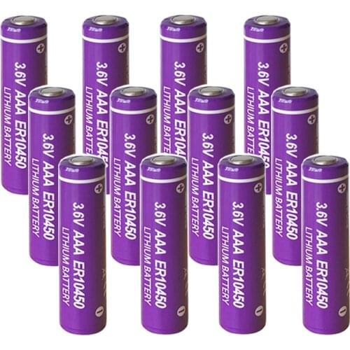 12PCS PKCELL 3.6V AAA ER10450 700mah lithium battery Li-SCLO2 batteries primary batteries Superior R03P LR03 for counter meter