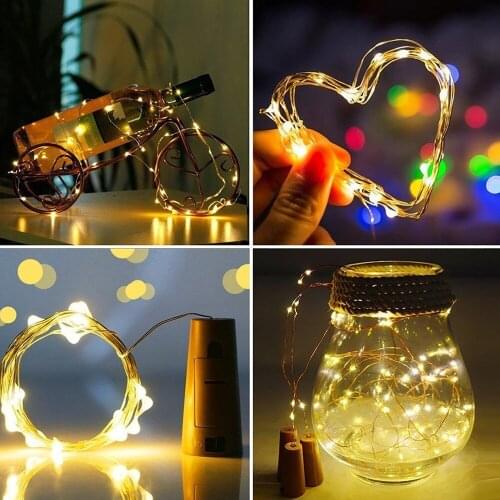 Mini Bottle Stopper 1M 10LED Garland Copper Silver Wire String Lights Fairy Xmas Lights for Holiday Wedding Party Decoration