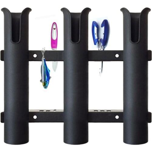 Multifunctional Vertical 3-Link Fishing Rod Storage Holder Pole Tube Mount Bracket Rack for Marine Boat Yacht Kayak Pesca Iscas