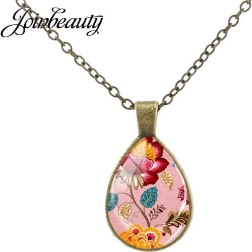 JOINBEAUTY Vintage Fashion Window Grilles Water Drop Necklace Choker Necklace For Women Statement Necklace Pendant Jewelry VG04