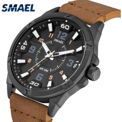 Mens casual Watch 2019 Top Brand SL-9102 Multifunction Calendar Quartz Luminous Watch Men watches with leather