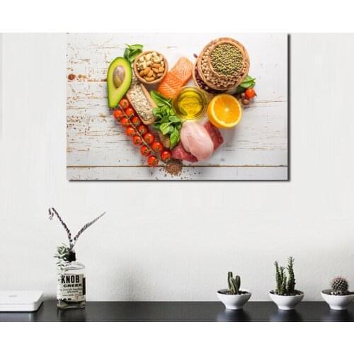 Fruit Vegetable Nuts Food Wallpaper Wall Art Canvas Poster Print Canvas Painting Decorative Picture Kitchen Bedroom Home Decor