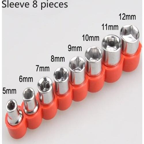 8pcs Sleeve Head Set With Six Corner Hexagon socket wrench on Electric screwdriver Electric tools accessories