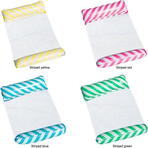 Inflatable Floating Bed Summer Swimming Pool Air Mattresses Beach Water Sports Striped Lounger Chair Swimming Amusement Game Toy