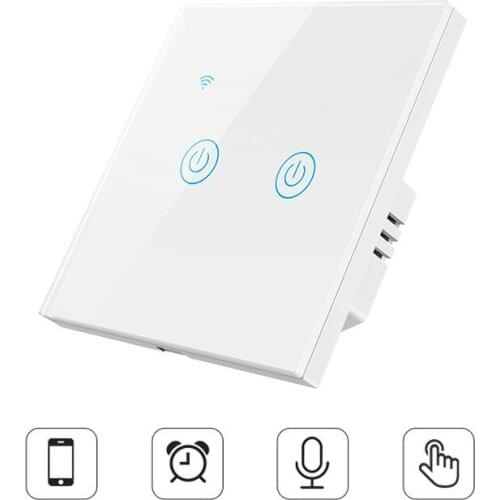 EU Wifi Wall Touch Sensitive Switch Remote Control 1 2 3 4 Gang Wireless Led Light Smart Touch Screen Switch Glass EU Standard