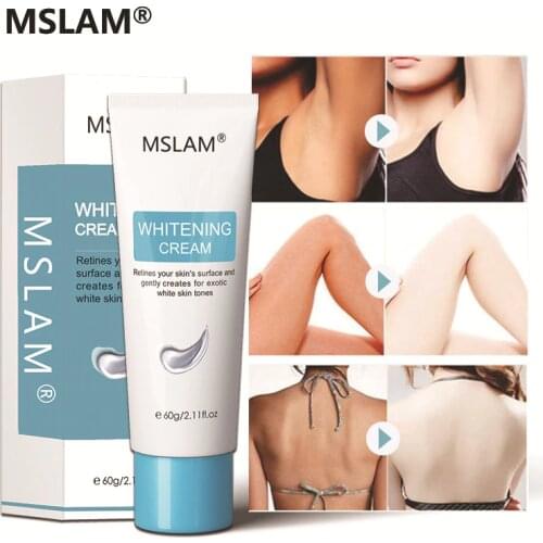MSLAM Instant Body Whitening Cream Face Body Lightening Cream Bleach Underarm Armpit Legs Knees Private Parts Whiten Body Care