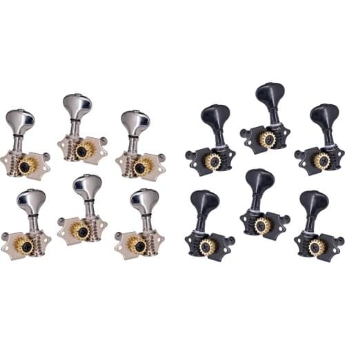 Open Gear Folk Guitar String Key Fishtail String Button Tuning Pegs Tuners Machine Heads 3 Left and 3 Right