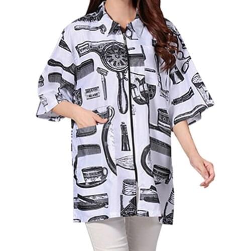 Retro Hairdressing Overalls Haircut Technician Clothes Hot Dyed Hair Stylist Large Work Costume