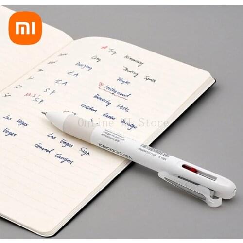 Original Xiaomi KACO 4 In 1 Multifunction Pens 0.5mm Black Blue Red Refill Gel Pen Mechanical Pencil Japanese ink Office School