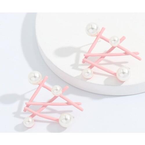 Dvacaman New Style Hollow Irregular Stud Earrings for Women Korean Pearl Earrings Jewelry Statement Dropshipping Wholesale Party