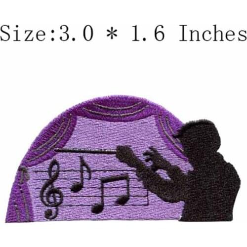 Pianist 3.0"wide embroidery for patches/playing piano/music