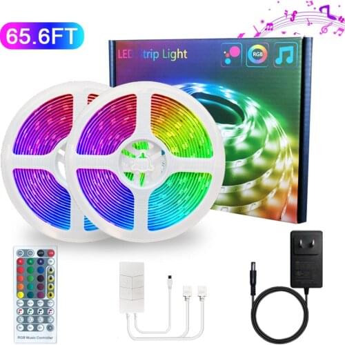 LED TV Backlight 20M 12V LED Strip Light For 40-60 Inch TV Music Sync Highlight lamp beads LED Strip Lighting Kit with Remote