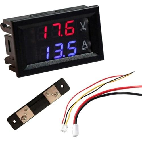 Led Digital Voltmeter Ammeter Us Dc 100V 10/50 / 100A Voltmeter Ammeter Led Dual Digital Volt Amp Meter Gauge