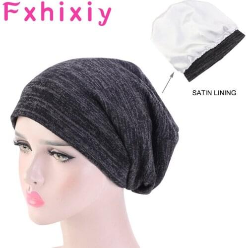 New Unisex Women Mens Satin Liner Turban Hat Cancer Chemo Beanies Cap Headwear Headwrap Hair Loss Cover