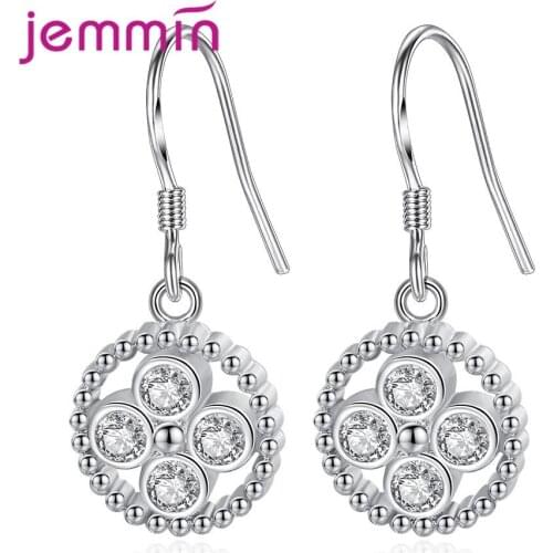 Drop Earrings For Drop Shopping White Gold Color Geometric Pendant Sparkling And Bright First Class Design Super Lovely Shape