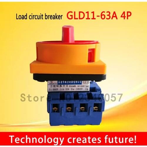 Load circuit breaker switch GLD11-25A/32A/40A/63A/80A/100A 4P main switch motorized rotary switch pad lock on-off power switch