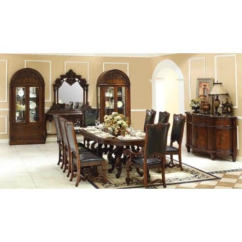 High quality hardwood Royal furniture dining room furniture long table with chair Langen tisch mit stuhl GH163
