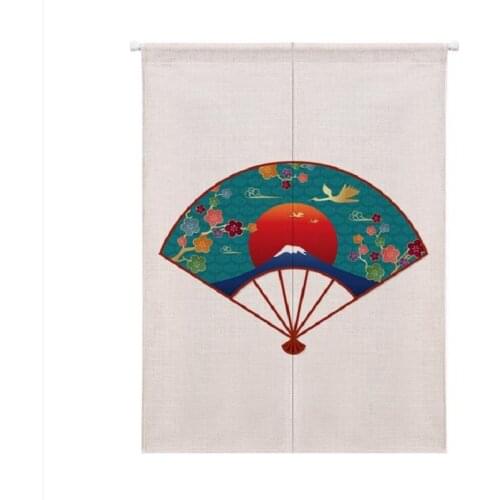 XIAOKENAI 85X120cm 85X90cm Linen Cotton Cartoon Lucky Cat Animal Doorway Curtain Tube Curtain Left And RightOpen Decor Curtains
