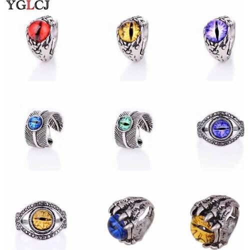Ladies MenS Vintage Ancient Evil Eye Ring Fashion Devil Eyeball Halloween Party Props WomenS Ring MenS Jewelry