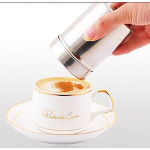 1 Pcs Stainless Steel Chocolate Shaker Cocoa Flour Salt Powder Icing Sugar Cappuccino Coffee Sifter Lid Cooking Tools