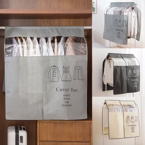 1pcs Wardrobe Clothing Dust Cover Non-woven Clothes Hanging Garment Bag for Home Clothes Storage Hanging Suit Dust Jacket Cover