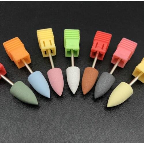 1PC Bullet Head Rubber Silicon Nail Drills Bit Nail Buffer Manicure Machine Dental Polish Tools