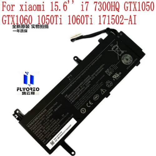 100% New High Quality 55.02WH/3620mAh G15B01W battery For xiaomi 15.6'' i7 7300HQ GTX1050 GTX1060 1050Ti 1060Ti 171502-AI Laptop