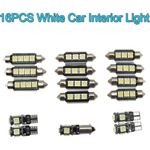 16pcs/set LED Car White Interior Lights package Kit For VW Passat B5 2002-2005