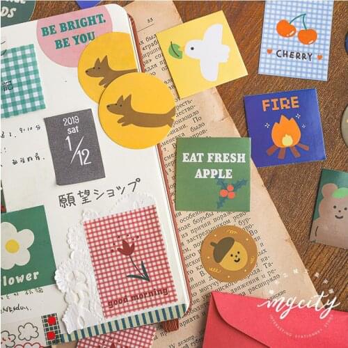 20pcs Bear Biscuit Envelope Sticker Paper Lable Stickers Crafts And Scrapbooking Decorative Sticker DIY Lovely Stationery