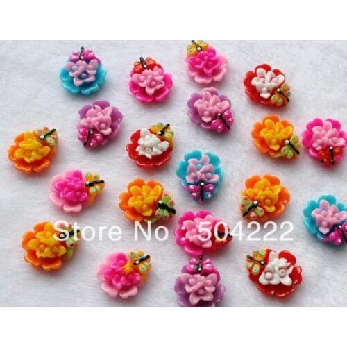 250 pcs lovely hand paint kitsch kawaii dragon fly orchid flatback scrapbooking Cabochons Cell phone decor, hair pin, DIY