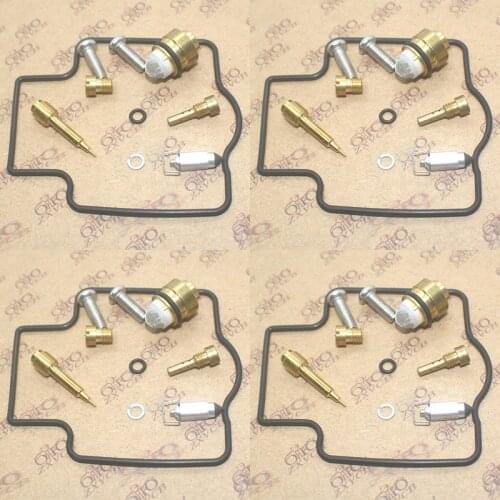 4SET For ZXR750 1989-1995 ZXR 750 Carburetor Repair Kit Seal Main Slow Jets Air Mixture Screws Float Valves