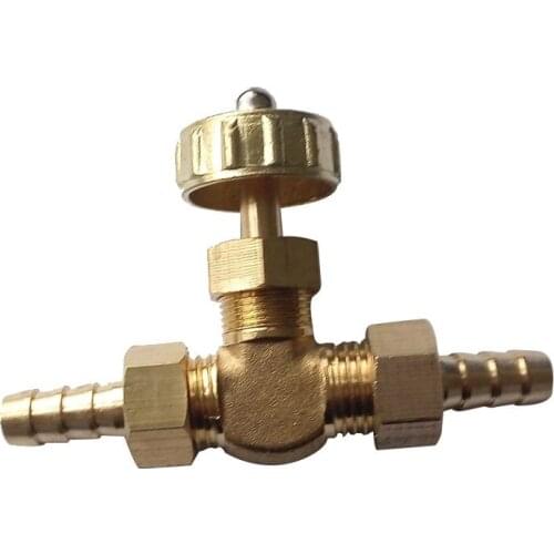 8mm ID hose barb Brass Needle Valve for gas Max Pressure 0.8 Mpa NV4-8