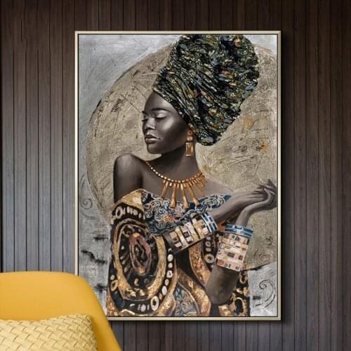 Abstract African Black Woman Wall Art Graffiti Posters and Prints Girl Figure Canvas Paintings Decoration Pictures Wall Decor