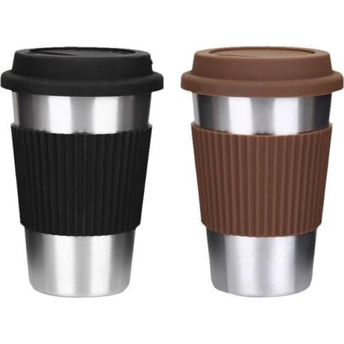 500ml Mug Cup Beer Wine Cup Stainless Steel Coffee Cup Without Pouring Insulating Cup Straw Mug Milk 2 Colors Tea Beverage Cup