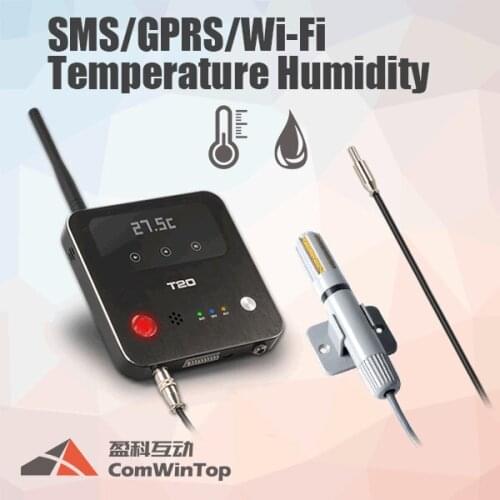 T20 4G Gps Gsm Sms Gprs Wifi Temperature Humidity Sensor For Refrigerator Cold Storage Remote Monitoring