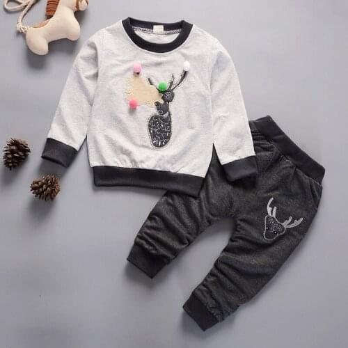 Childrens clothing sets autumn boys Cotton brand long sleeve character print t shirt + solid pants CX296