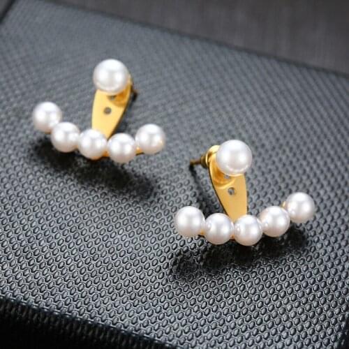 Elegant Simulated Pearl Stud Earrings for Women Dating Party bijoux brincos femininos