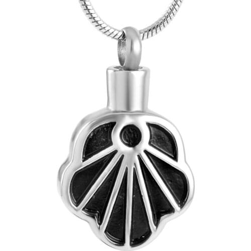 IJD9195 Stainless Steel Shell Memorial Urn necklace urns for pets Keepsake Cremation Ashes Pendant Funeral Jewelry Holder