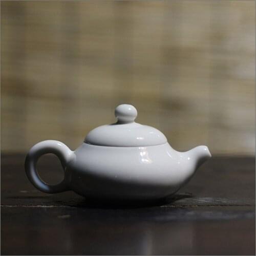100ml Chaozhou Ceramic Teapot Antique water Pot Chinese Kung Fu Tea Set Solid White Porcelain Semi-handmade Tea Pot