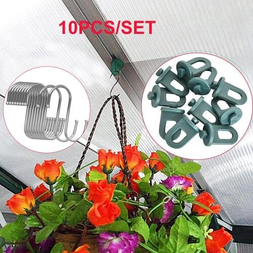 10pcs/set Greenhouse Hanging Clips Hooks Hanger Crop Support Plant Flower Hangers Greenhouse Gadgets Hanging Tool Accessories