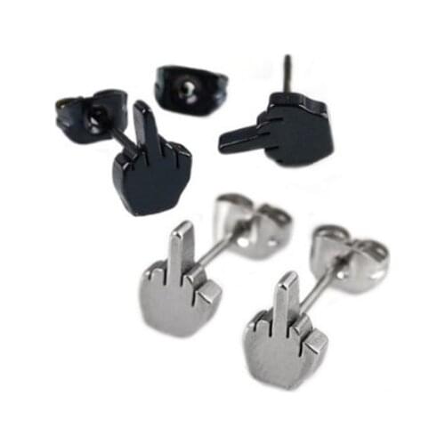Fashion Popular Punk Middle Finger Earrings Vertical Middle Finger Earrings Finger Earrings Middle Finger Provocative Earrings