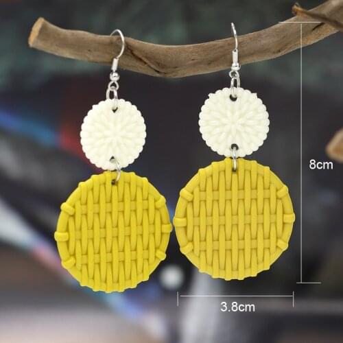 Fashion Womens Jewelry Earrings Multicolor Acrylic Ring Pendant Earrings Accesories for Female Girls