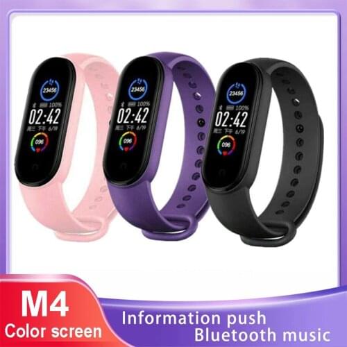 2021 new M4 Smart Band Fitness Trcker Sport Bracelet Pedometer Heart Rate Blood Pressure Bluetooth Health Wirstband Waterproof
