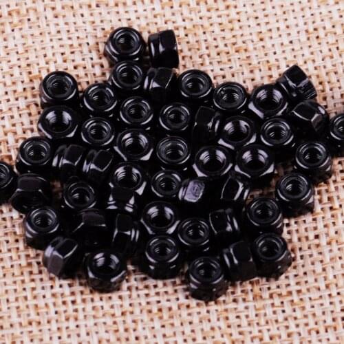 LETAOSK New 50pcs M3x0.5mm Zinc Plated Nylock Self-Locking Nylon Insert Hex Lock Nuts Black