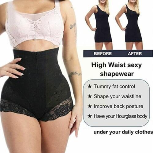 New Womens Body Shaping Pants Zipper-breasted High-waist Knickers Pants Waist Shapewear Lady Hips Pant Abdomen Panties D9M8