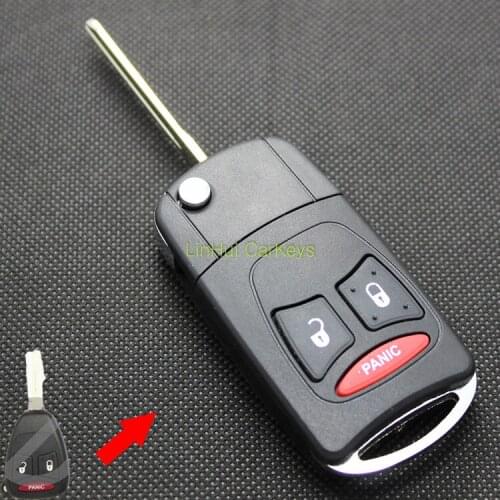 PINECONE for CHRYSLER 300C SEBRING JEEP WRANGLER COMPASS 2+1 Buttons Uncut Brass Blade Modified Remote Key Shell 1 PC No Seat