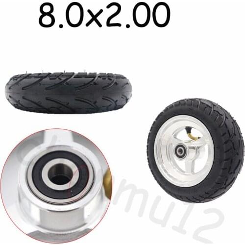 Suitable for Kugoo S3 S2 S1 C3 Electric Scooter 8X2.00 Rubber Tubeless Anti-skid Tire with Alloy Bearing and Bearing Hole 10mm